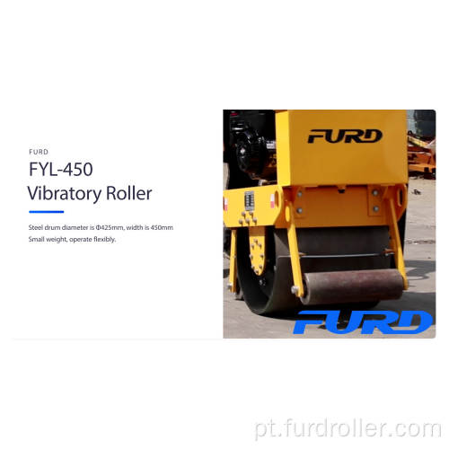 Tambor duplo novo preço de vibração mão andar atrás de compactador de rolo FYL-450